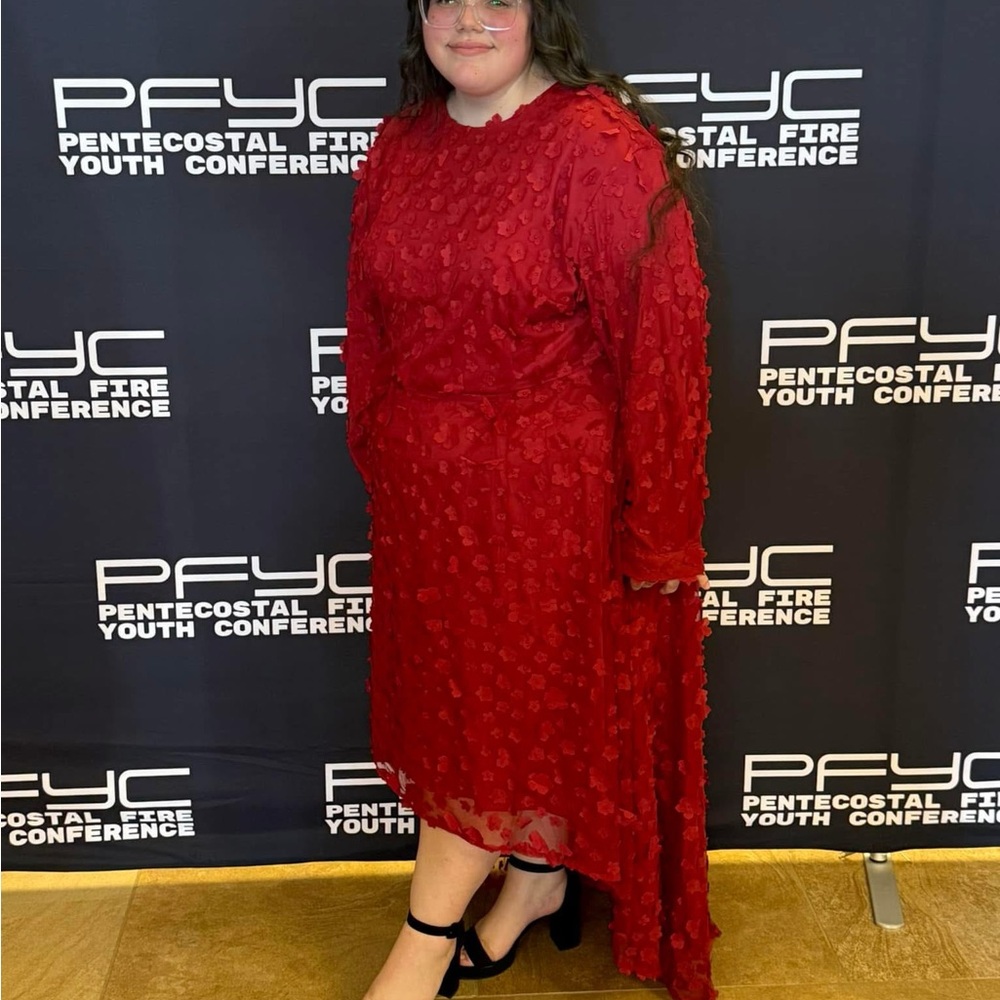 Dainty Jewells Red Long Sleeve Gown
